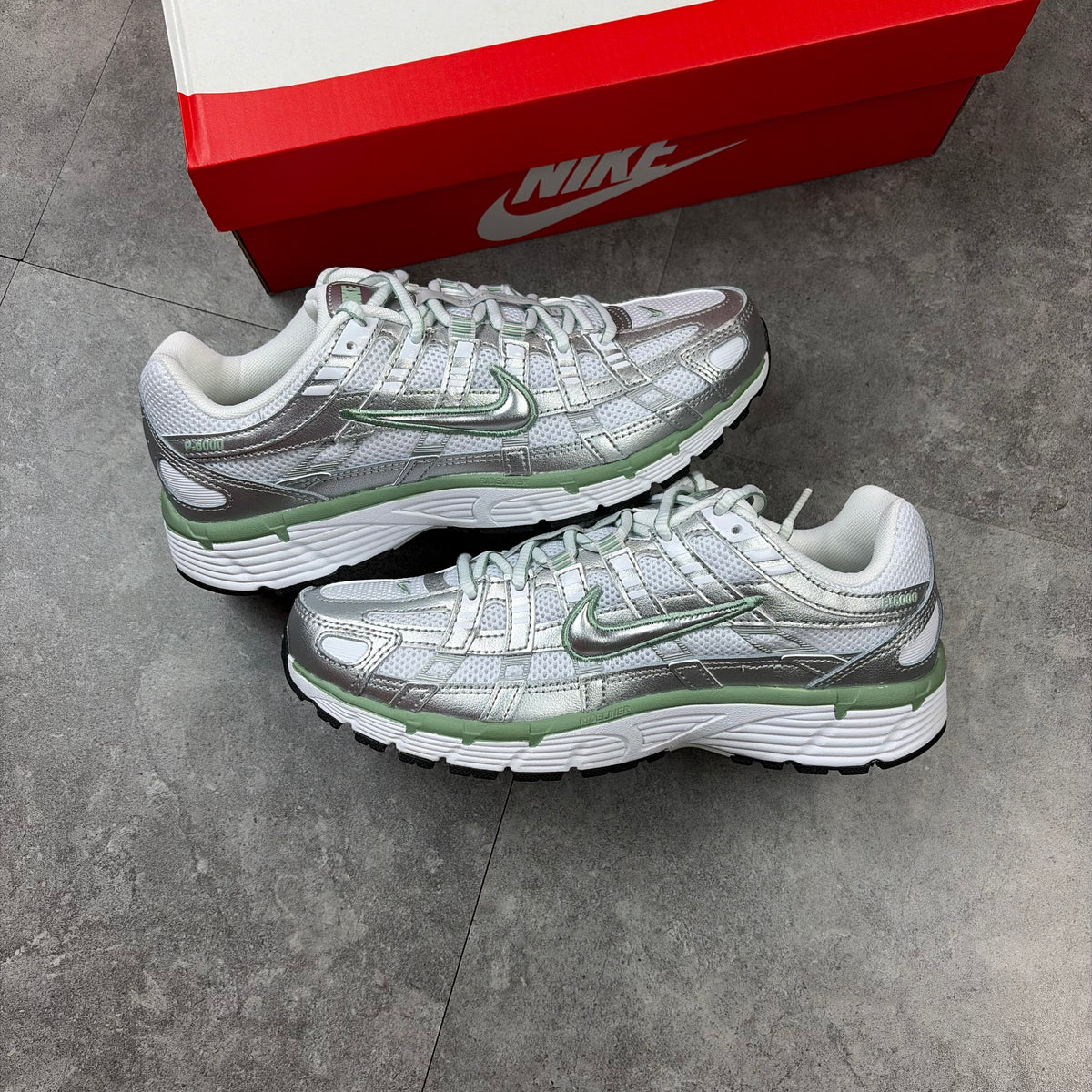 Nike P-6000 Metallic Silver Seafoam