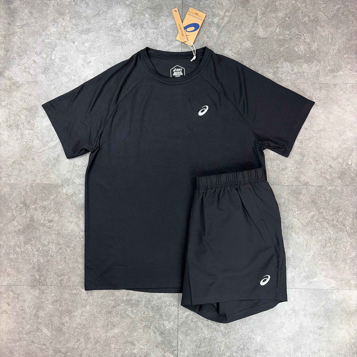 Asics Black Shorts Set