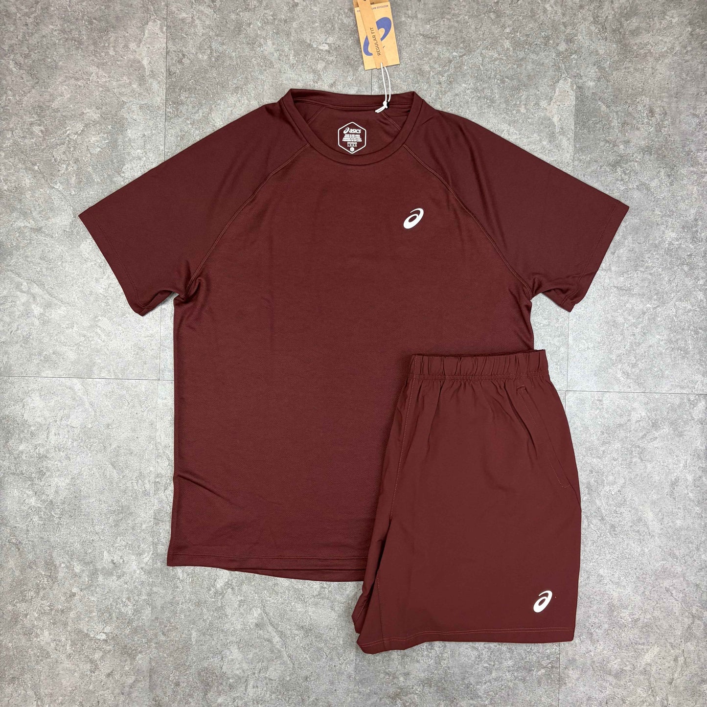 Asics Burgundy Short Set