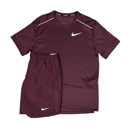 Nike Miler Short Set Burgandy