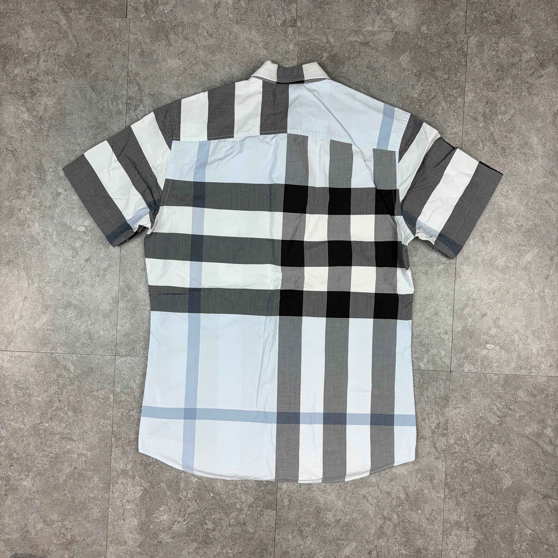 Burberry Check Cotton Shirt Blue