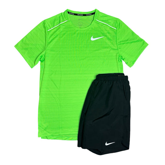 Nike Miler Short Set Strike Green/Black
