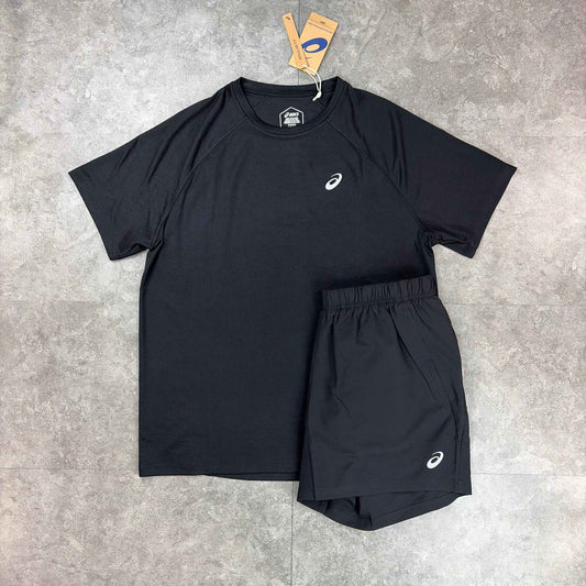 Asics Black Shorts Set