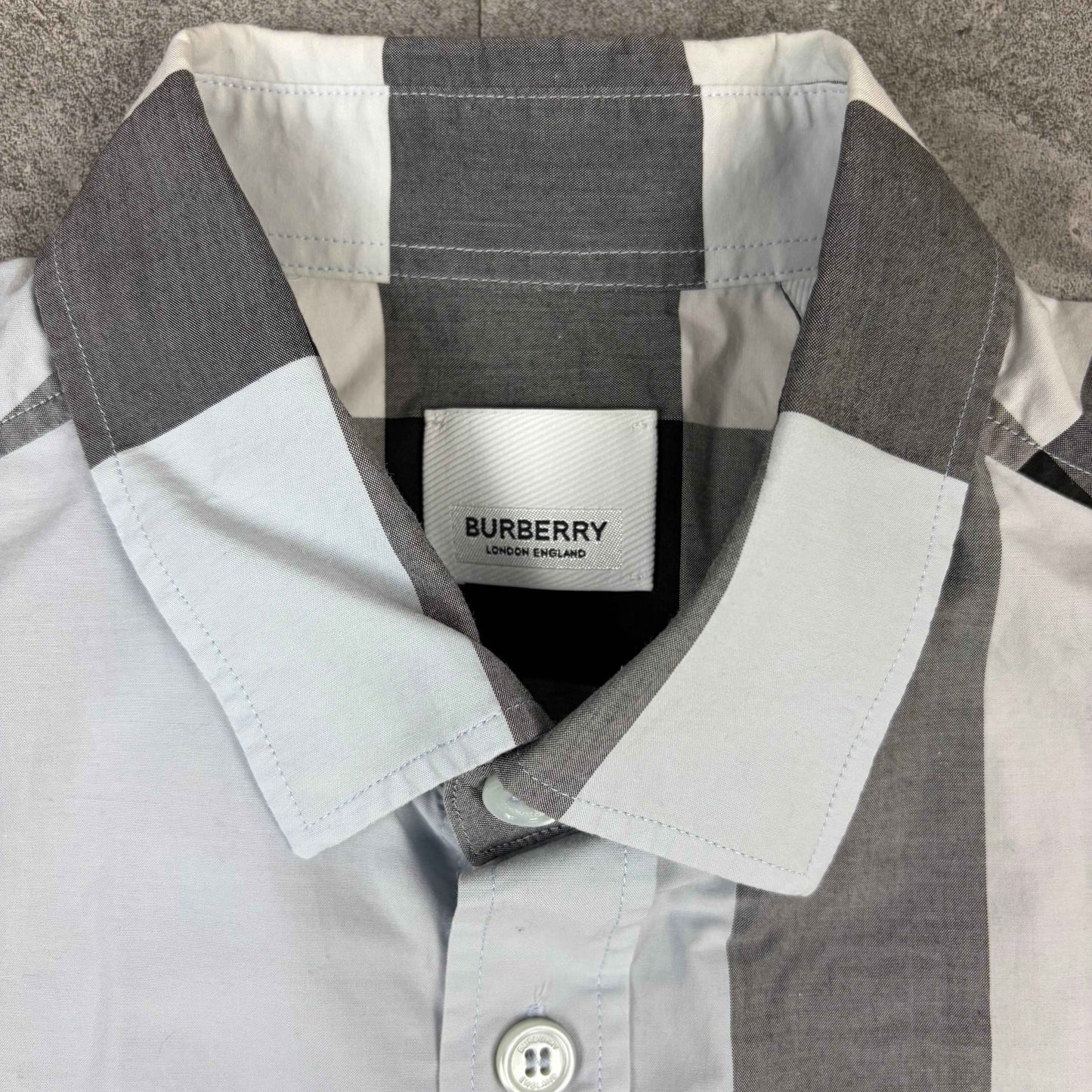 Burberry Check Cotton Shirt Blue