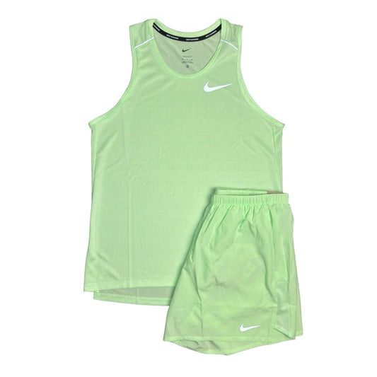 Nike Miler Vest Short Set Vapour Green